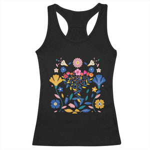 Hanukkah Floral Menorah Racerback Tank Top Jewish Gift For Women TS12 Black Print Your Wear