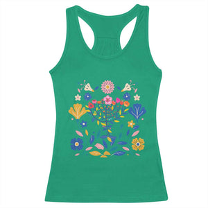 Hanukkah Floral Menorah Racerback Tank Top Jewish Gift For Women TS12 Irish Green Print Your Wear