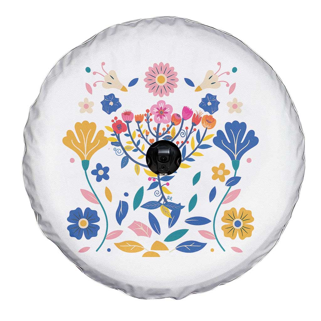 Hanukkah Floral Menorah Spare Tire Cover Jewish Gift For Women TS12 Print Your Wear