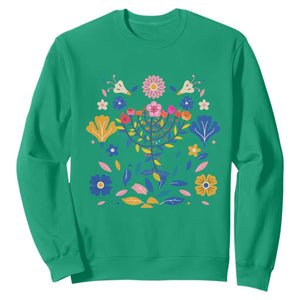 Hanukkah Floral Menorah Sweatshirt Jewish Gift For Women TS12 Irish Green Print Your Wear
