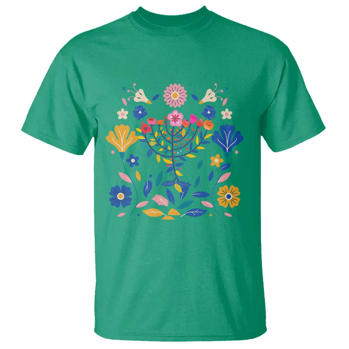 Hanukkah Floral Menorah T Shirt Jewish Gift For Women TS12 Irish Green Print Your Wear