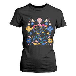 Hanukkah Floral Menorah T Shirt For Women Jewish Gift For Women TS12 Black Print Your Wear