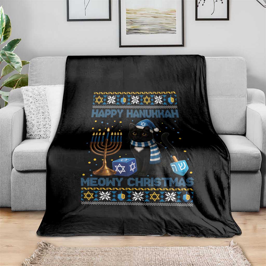 Hanukkah Cat Lover Gifts Throw Blanket Happy Hanukkah Meowy Christmas TS12 Print Your Wear