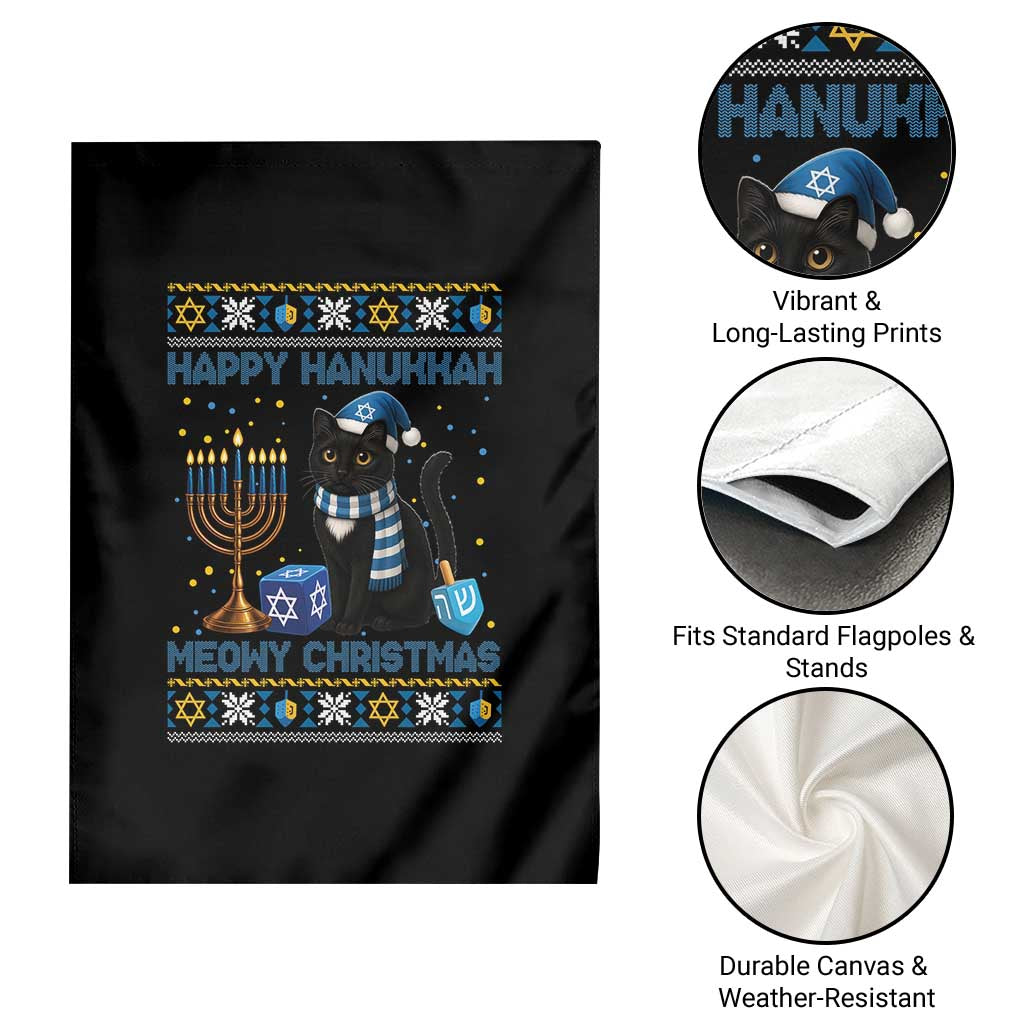Hanukkah Cat Lover Gifts Garden Flag Happy Hanukkah Meowy Christmas TS12 Print Your Wear