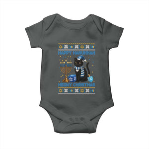 Hanukkah Cat Lover Gifts Baby Onesie Happy Hanukkah Meowy Christmas TS12 Dark Heather Print Your Wear