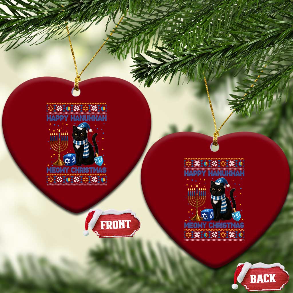 Hanukkah Cat Lover Gifts Ceramic Ornament Happy Hanukkah Meowy Xmas TS12 Print Your Wear