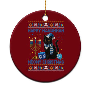 Hanukkah Cat Lover Gifts Ceramic Ornament Happy Hanukkah Meowy Xmas TS12 1pc Red Print Your Wear