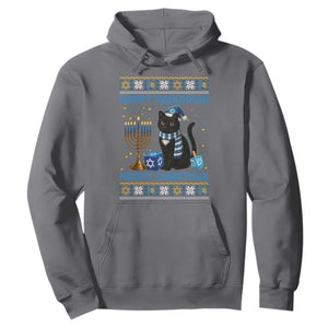 Hanukkah Cat Lover Gifts Hoodie Happy Hanukkah Meowy Christmas TS12 Charcoal Print Your Wear
