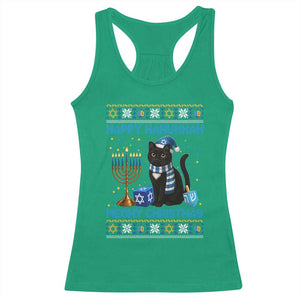 Hanukkah Cat Lover Gifts Racerback Tank Top Happy Hanukkah Meowy Christmas TS12 Irish Green Print Your Wear