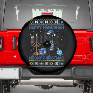 Hanukkah Cat Lover Gifts Spare Tire Cover Happy Hanukkah Meowy Christmas TS12 Black Print Your Wear