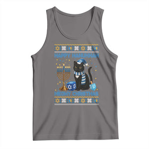 Hanukkah Cat Lover Gifts Tank Top Happy Hanukkah Meowy Christmas TS12 Deep Heather Print Your Wear