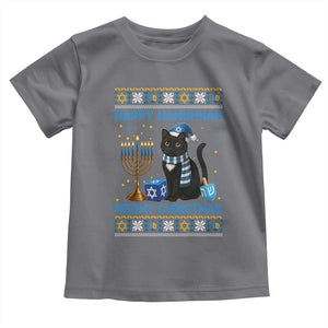Hanukkah Cat Lover Gifts Toddler T Shirt Happy Hanukkah Meowy Christmas TS12 Charcoal Print Your Wear