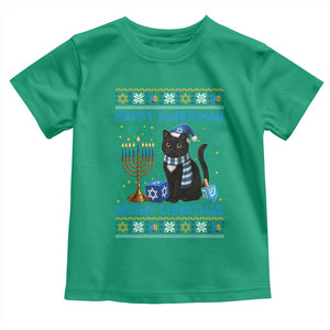 Hanukkah Cat Lover Gifts Toddler T Shirt Happy Hanukkah Meowy Christmas TS12 Irish Green Print Your Wear
