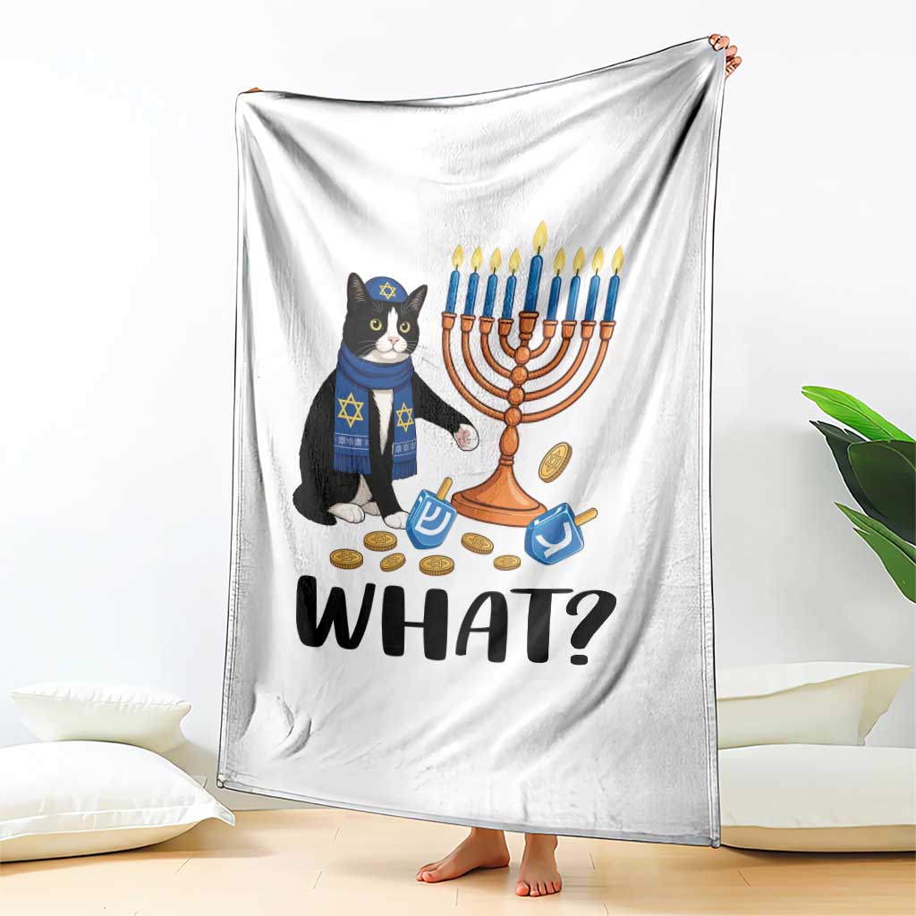 Funny Black Cat Chaos Hanukkah Menorah Gift Throw Blanket TS12 Print Your Wear