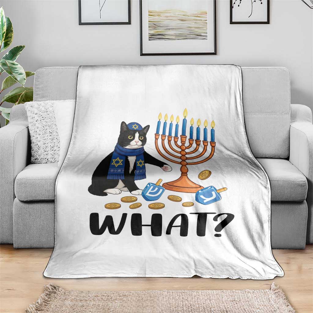 Funny Black Cat Chaos Hanukkah Menorah Gift Throw Blanket TS12 Print Your Wear