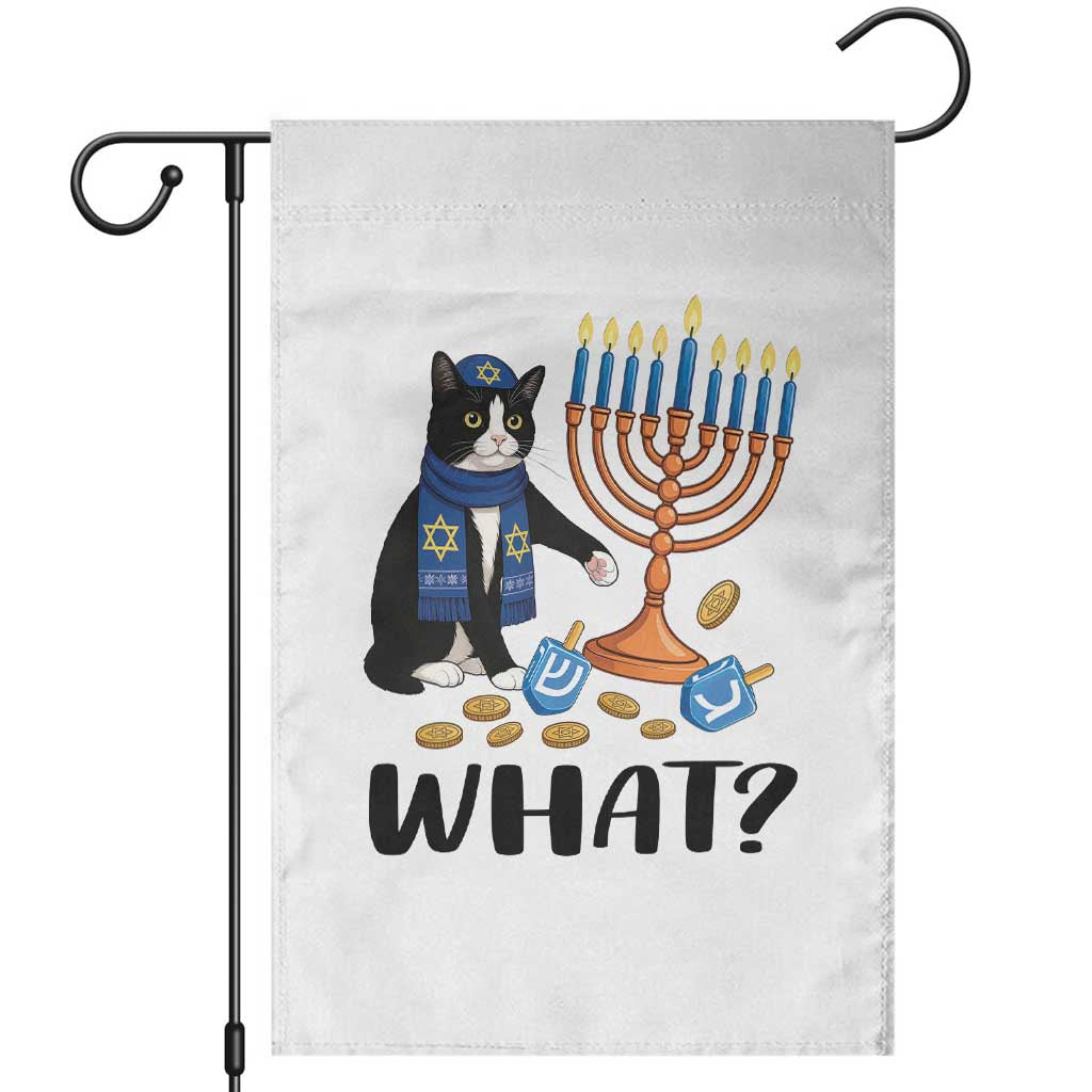 Funny Black Cat Chaos Hanukkah Menorah Gift Garden Flag TS12 White Print Your Wear