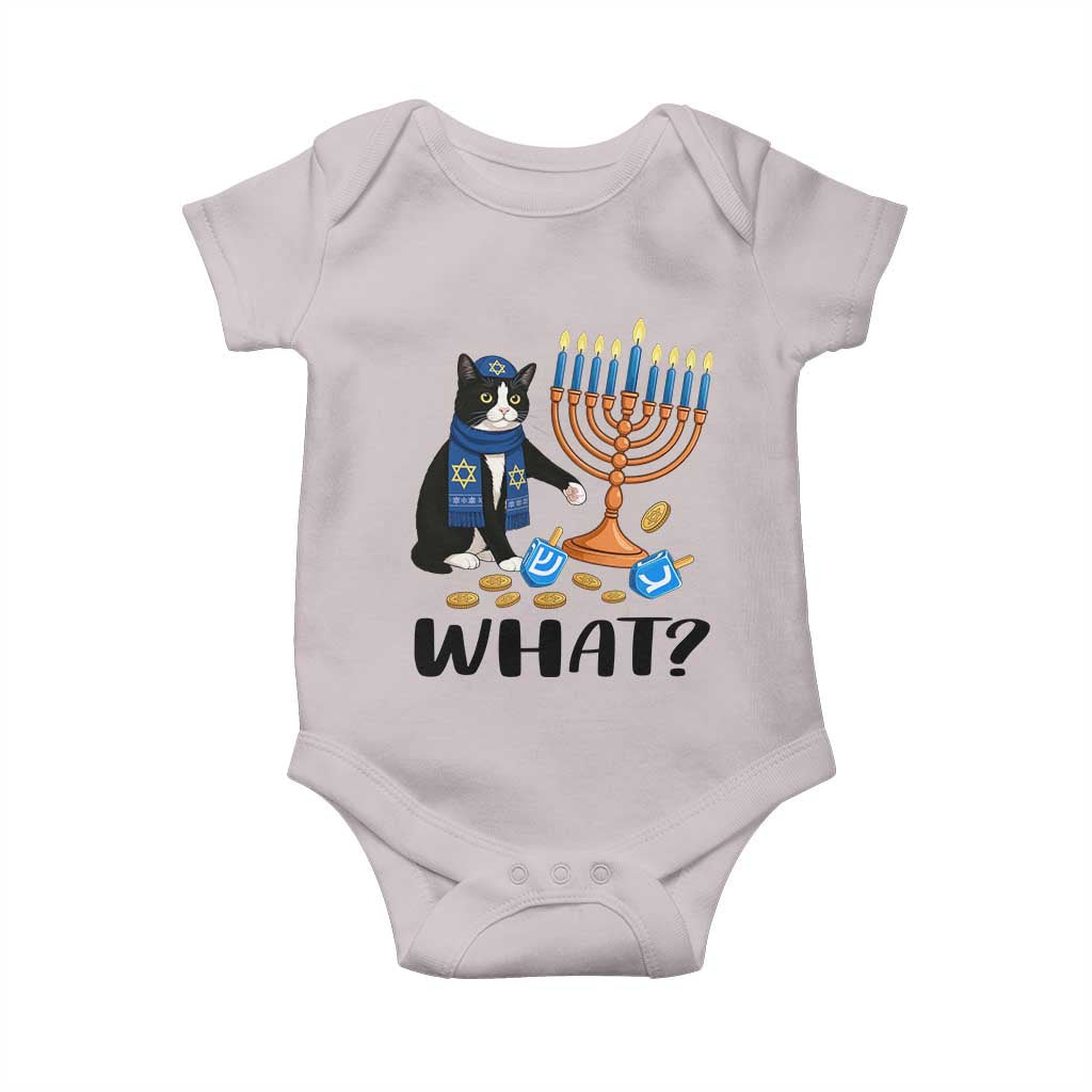 Funny Black Cat Chaos Hanukkah Menorah Gift Baby Onesie TS12 Ice Gray Print Your Wear