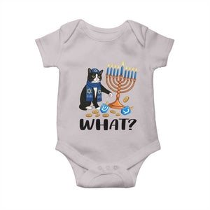 Funny Black Cat Chaos Hanukkah Menorah Gift Baby Onesie TS12 Ice Gray Print Your Wear