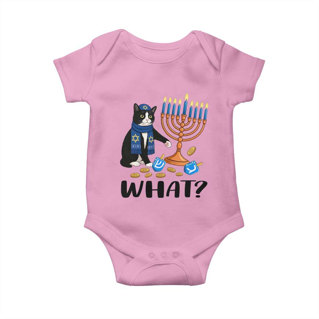 Funny Black Cat Chaos Hanukkah Menorah Gift Baby Onesie TS12 Light Pink Print Your Wear