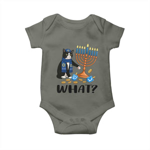 Funny Black Cat Chaos Hanukkah Menorah Gift Baby Onesie TS12 Military Green Print Your Wear