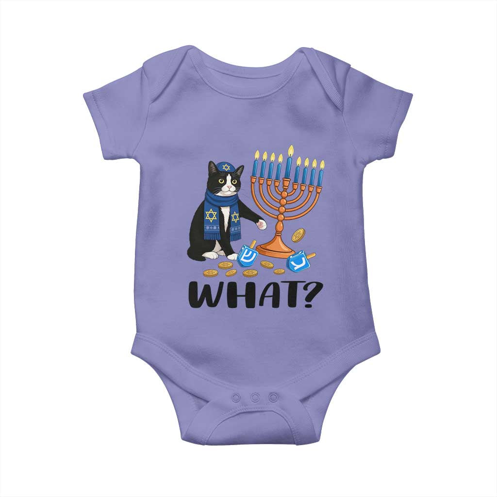 Funny Black Cat Chaos Hanukkah Menorah Gift Baby Onesie TS12 Violet Print Your Wear