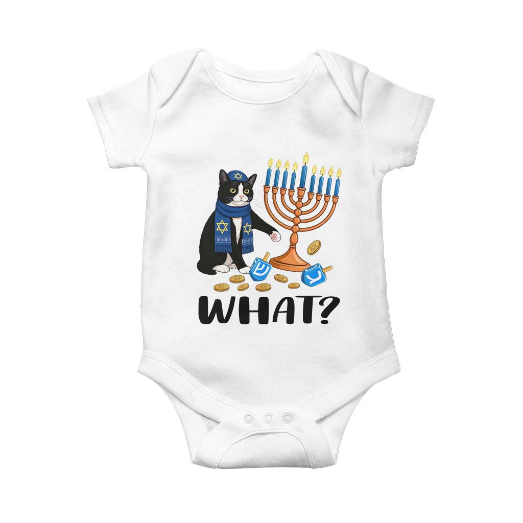 Funny Black Cat Chaos Hanukkah Menorah Gift Baby Onesie TS12 White Print Your Wear
