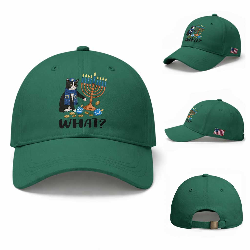 Funny Black Cat Chaos Hanukkah Menorah Gift Baseball Cap TS12 Baseball Cap Universal Fit Irish Green Print Your Wear