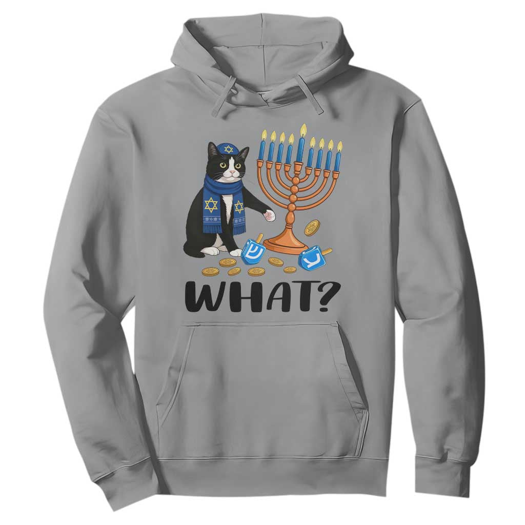 Funny Black Cat Chaos Hanukkah Menorah Gift Hoodie TS12 Sport Gray Print Your Wear