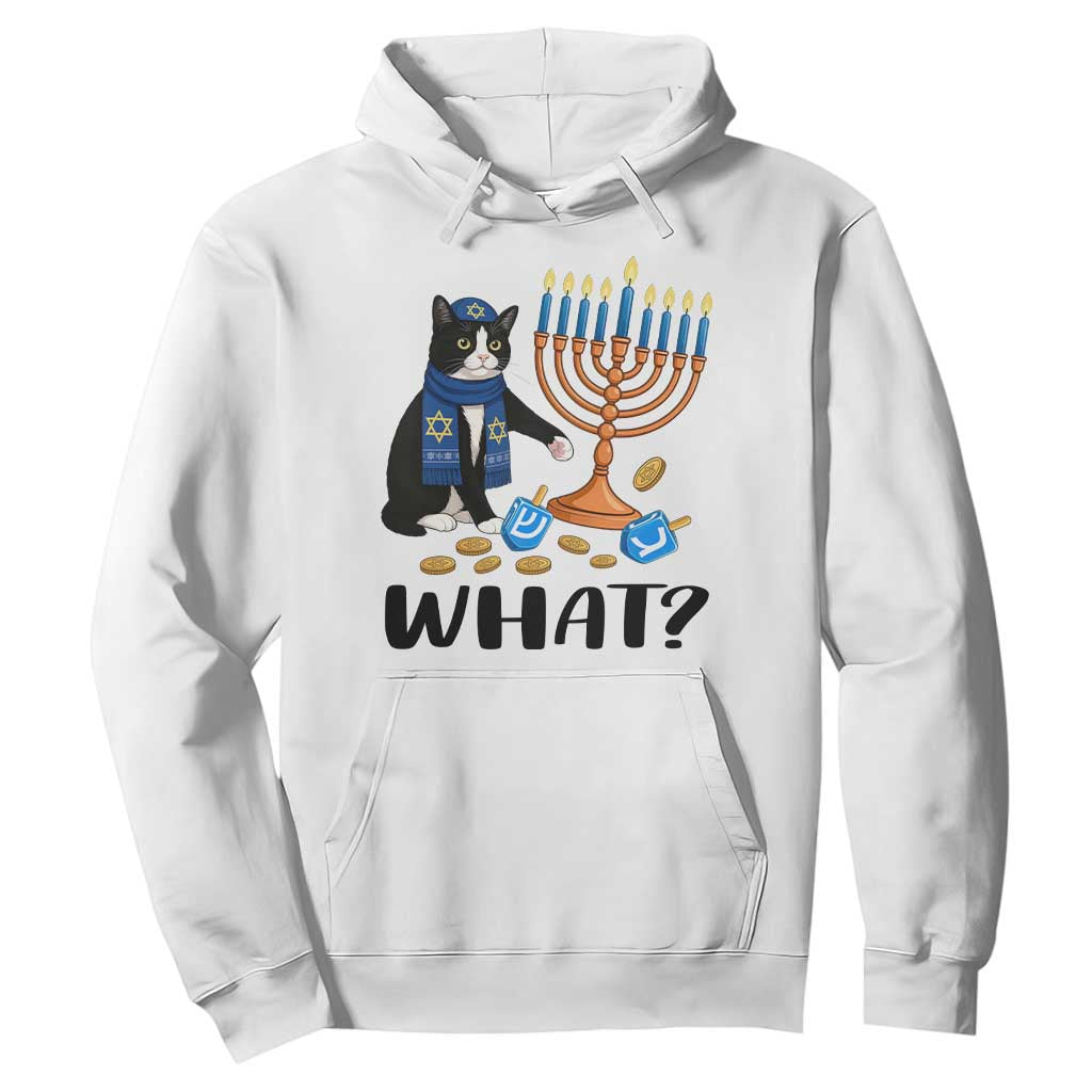 Funny Black Cat Chaos Hanukkah Menorah Gift Hoodie TS12 White Print Your Wear