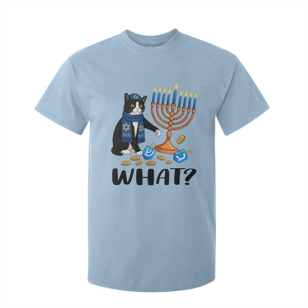 Funny Black Cat Chaos Hanukkah Menorah Gift T Shirt For Kid TS12 Light Blue Print Your Wear