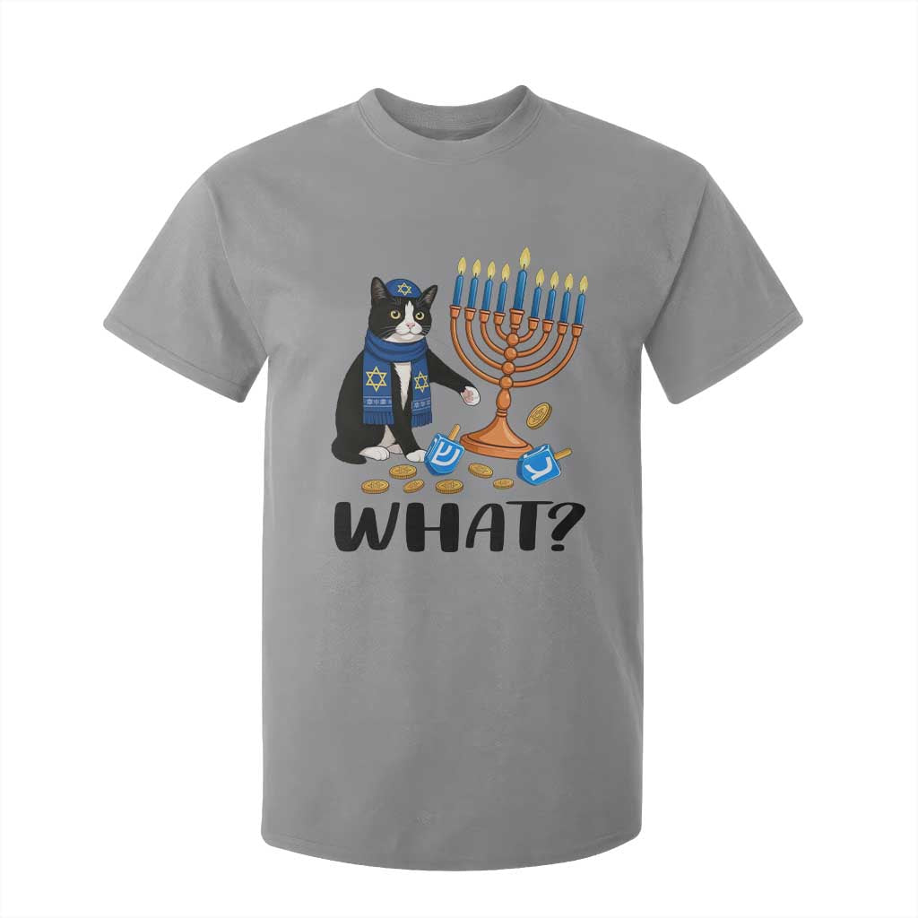 Funny Black Cat Chaos Hanukkah Menorah Gift T Shirt For Kid TS12 Sport Gray Print Your Wear