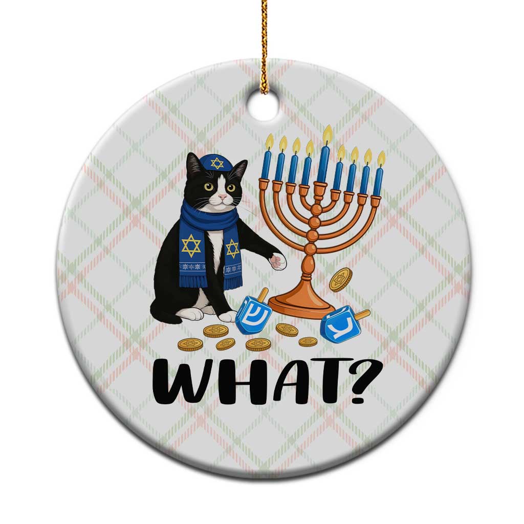 Funny Black Cat Chaos Hanukkah Menorah Gift Ceramic Ornament TS12 1pc Christmas Plaid Print Your Wear