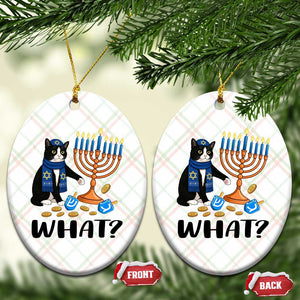 Funny Black Cat Chaos Hanukkah Menorah Gift Ceramic Ornament TS12 Print Your Wear