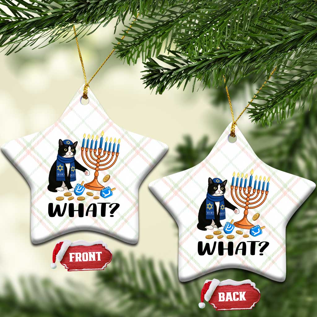 Funny Black Cat Chaos Hanukkah Menorah Gift Ceramic Ornament TS12 Print Your Wear