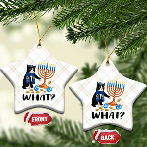 Funny Black Cat Chaos Hanukkah Menorah Gift Ceramic Ornament TS12 Print Your Wear