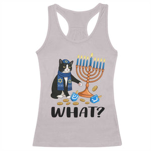 Funny Black Cat Chaos Hanukkah Menorah Gift Racerback Tank Top TS12 Ice Gray Print Your Wear