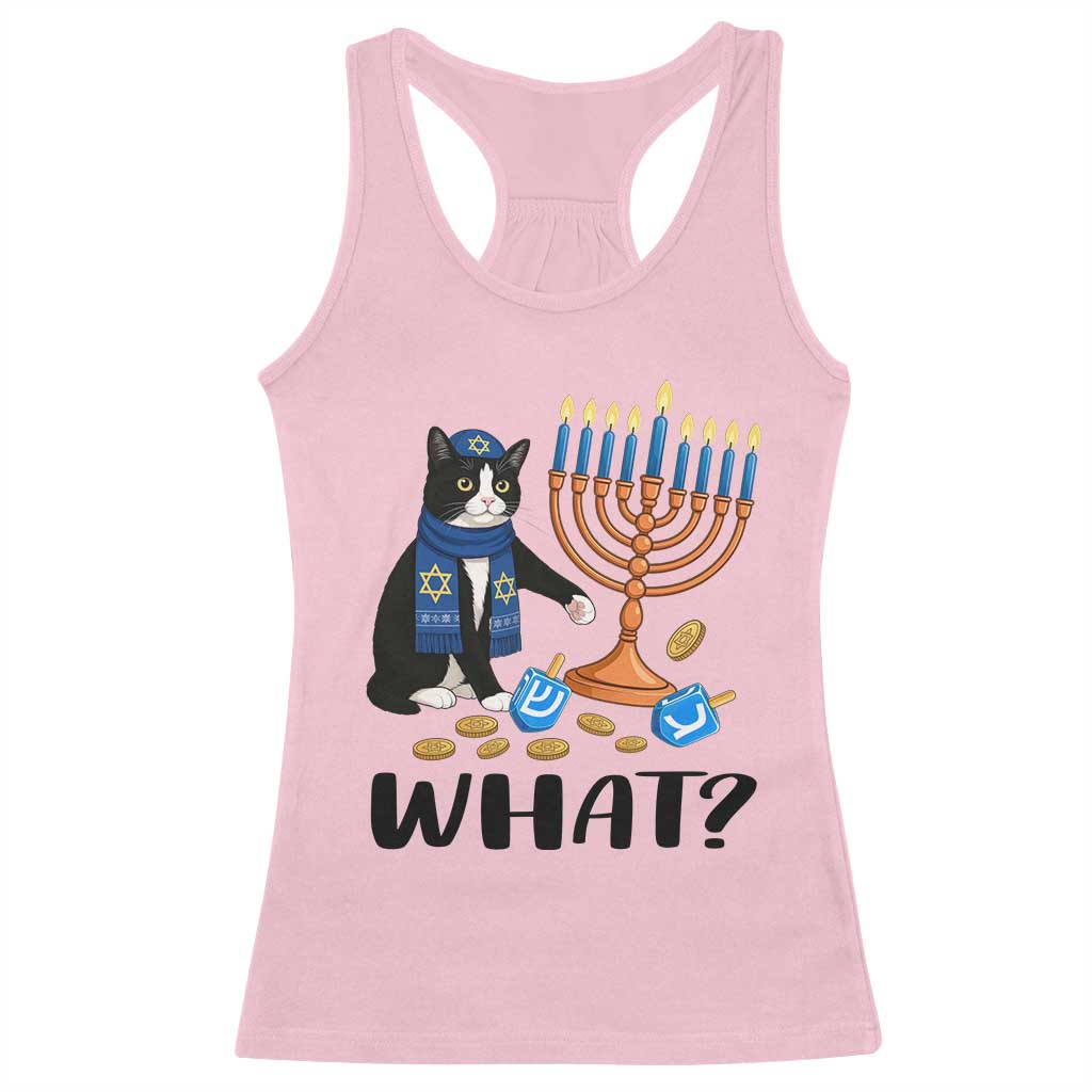 Funny Black Cat Chaos Hanukkah Menorah Gift Racerback Tank Top TS12 Light Pink Print Your Wear