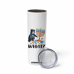 Funny Black Cat Chaos Hanukkah Menorah Gift Skinny Tumbler TS12 Print Your Wear