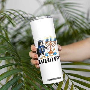 Funny Black Cat Chaos Hanukkah Menorah Gift Skinny Tumbler TS12 Print Your Wear