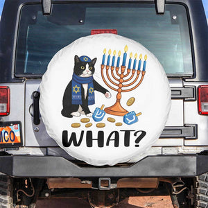 Funny Black Cat Chaos Hanukkah Menorah Gift Spare Tire Cover TS12 No hole White Print Your Wear