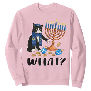Funny Black Cat Chaos Hanukkah Menorah Gift Sweatshirt TS12 Light Pink Print Your Wear