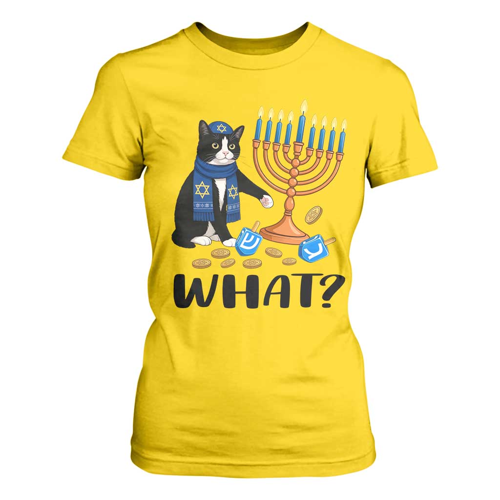Funny Black Cat Chaos Hanukkah Menorah Gift T Shirt For Women TS12 Daisy Print Your Wear