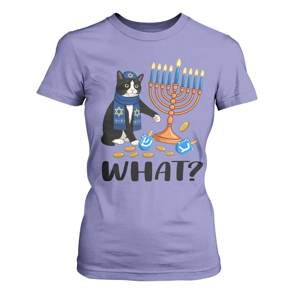 Funny Black Cat Chaos Hanukkah Menorah Gift T Shirt For Women TS12 Violet Print Your Wear