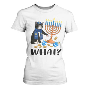Funny Black Cat Chaos Hanukkah Menorah Gift T Shirt For Women TS12 White Print Your Wear