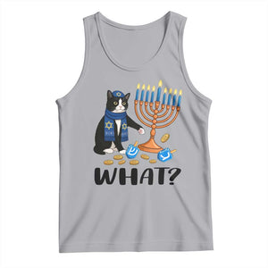 Funny Black Cat Chaos Hanukkah Menorah Gift Tank Top TS12 Athletic Heather Print Your Wear