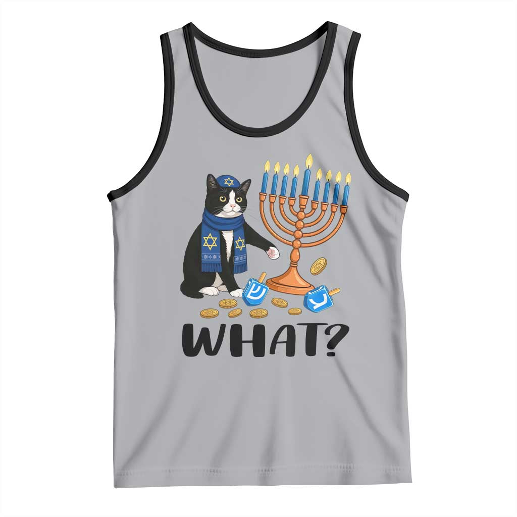 Funny Black Cat Chaos Hanukkah Menorah Gift Tank Top TS12 Athletic Heather Black Print Your Wear