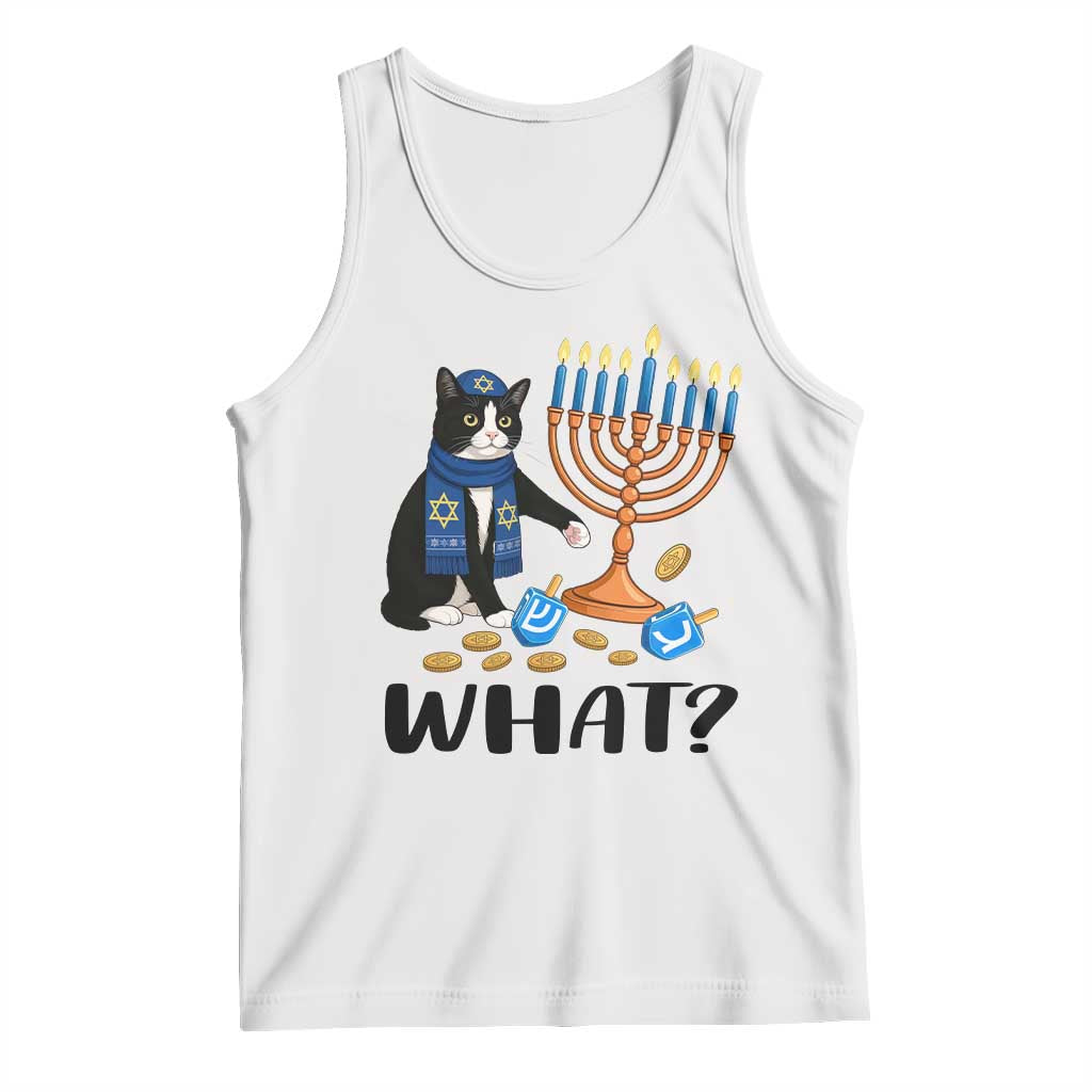 Funny Black Cat Chaos Hanukkah Menorah Gift Tank Top TS12 White Print Your Wear