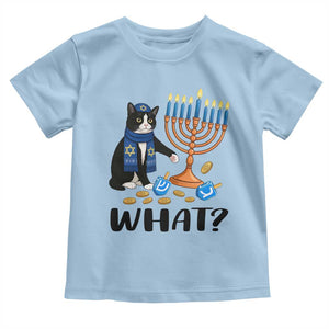 Funny Black Cat Chaos Hanukkah Menorah Gift Toddler T Shirt TS12 Light Blue Print Your Wear