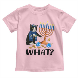 Funny Black Cat Chaos Hanukkah Menorah Gift Toddler T Shirt TS12 Light Pink Print Your Wear