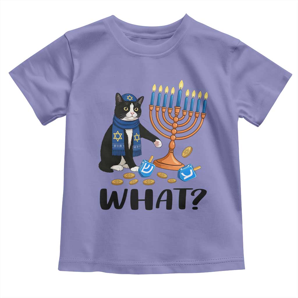 Funny Black Cat Chaos Hanukkah Menorah Gift Toddler T Shirt TS12 Violet Print Your Wear